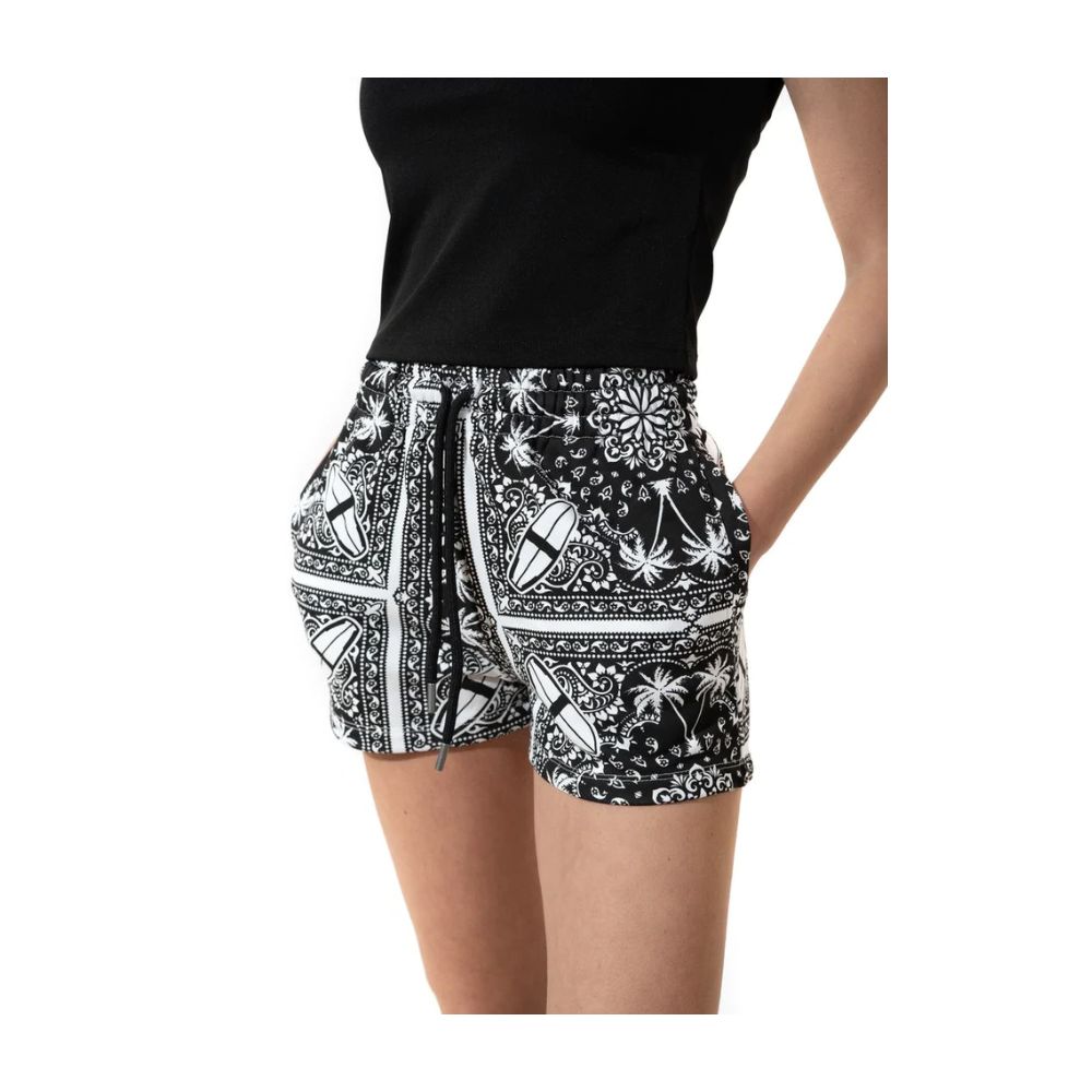 Schicke Monochrome Palmen-Baumwollshorts