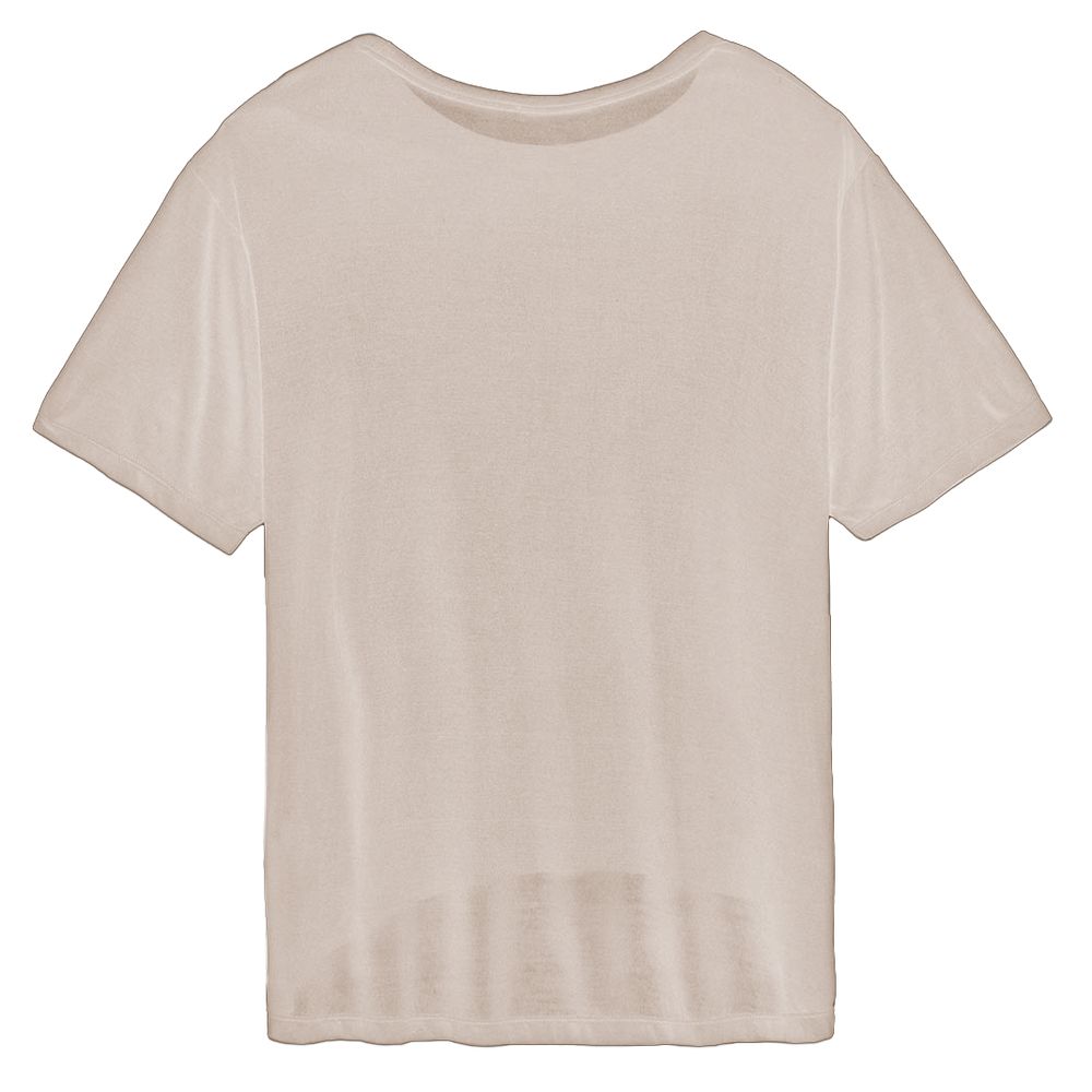 Beiges Modal Damen T-Shirt