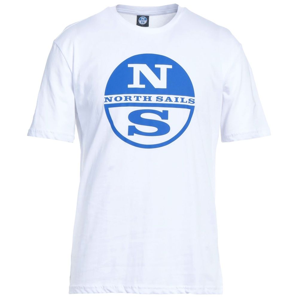 Strahlend weißes Baumwoll-T-Shirt mit Logo