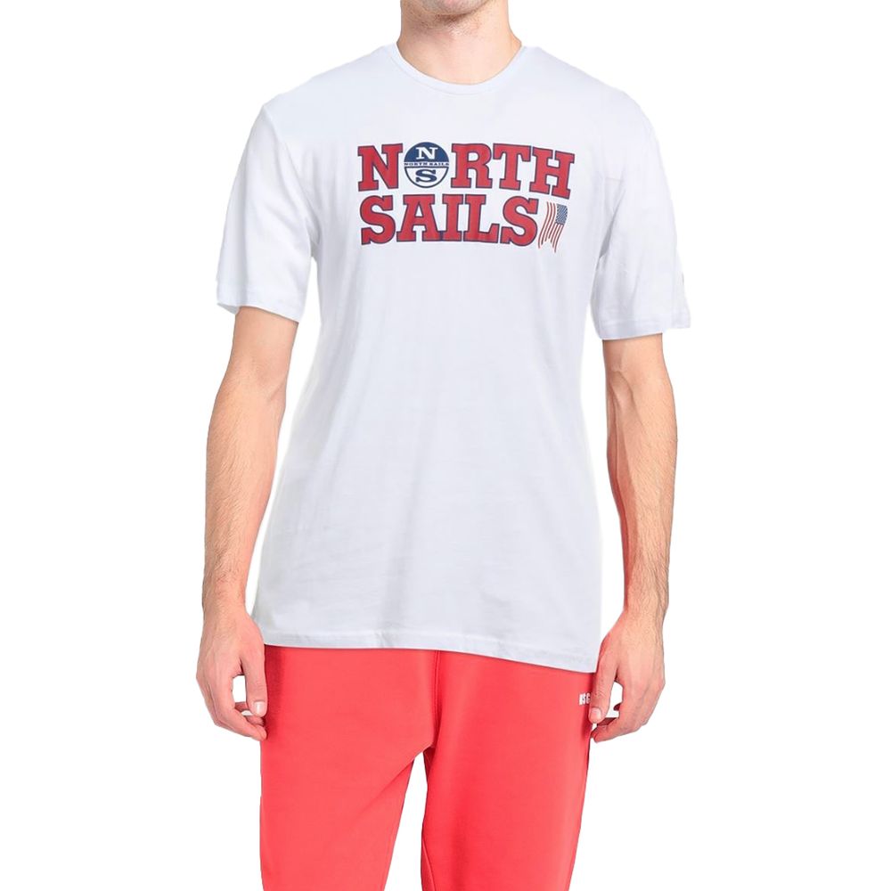 Elegantes weißes Baumwoll-Logo-T-Shirt