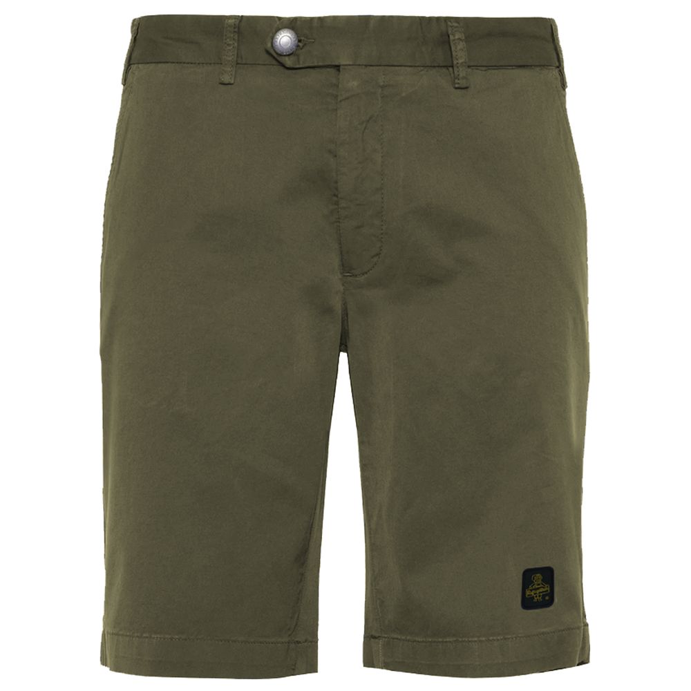 Edle beige Bermudashorts mit Logo-Patch