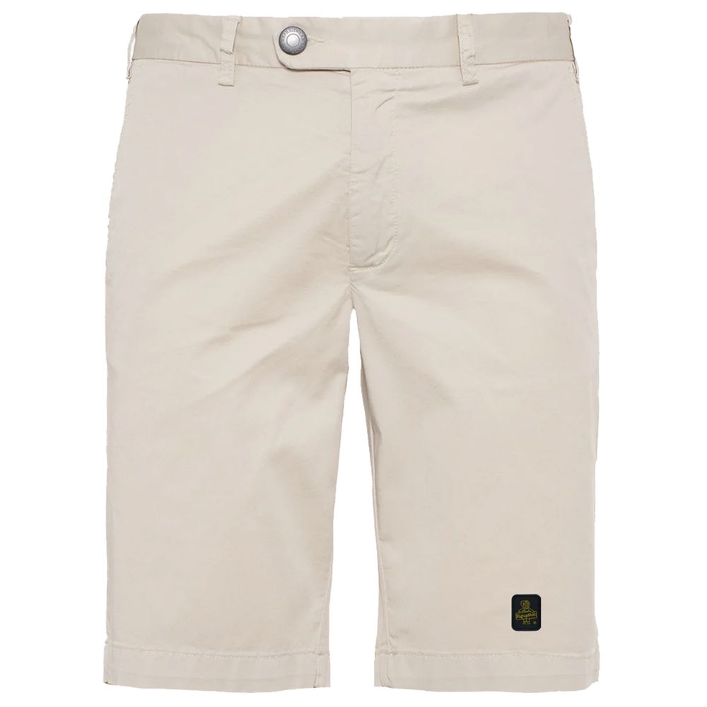 Edle beige Bermudashorts mit Logo-Patch