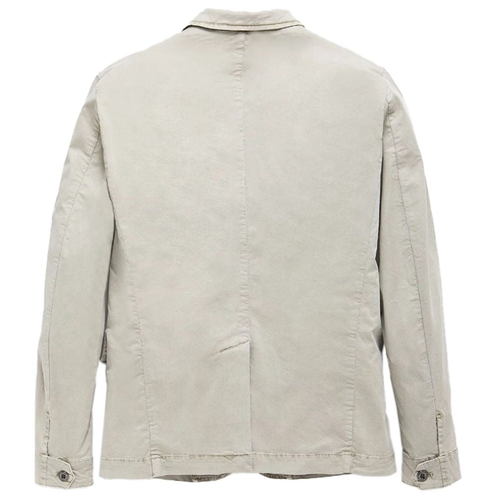 Elegante beige Baumwolljacke mit vier Taschen