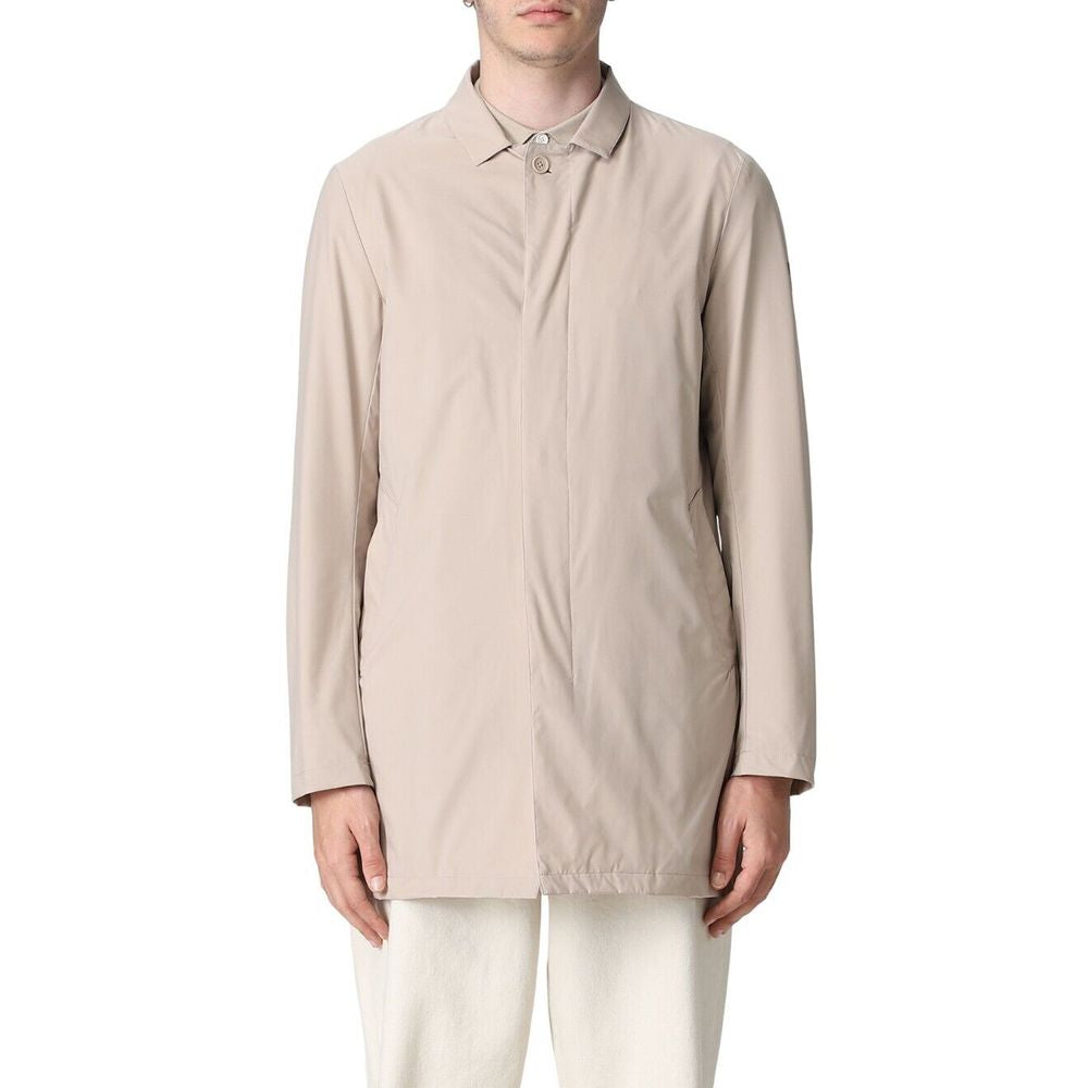 Beige Herrenjacke aus recyceltem Polyester
