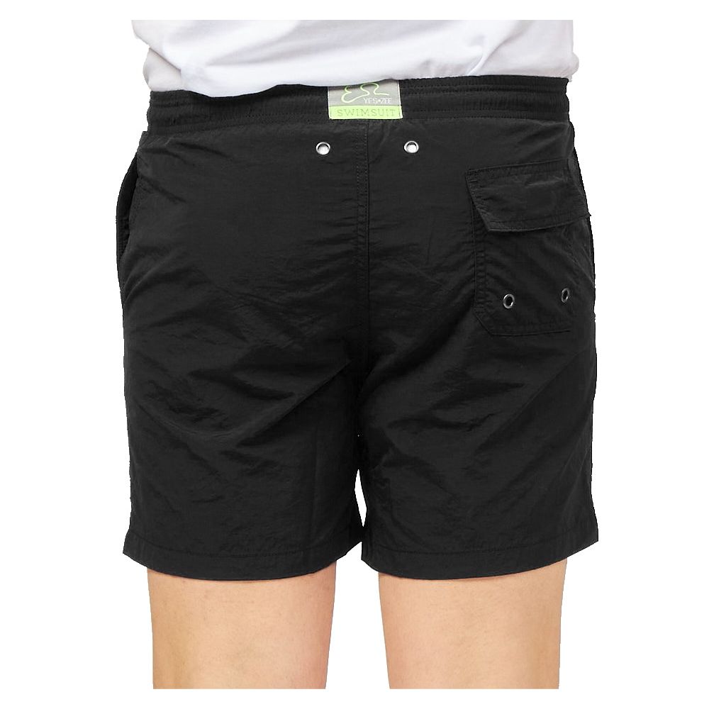 Schwarze Polyester-Badeshorts für Herren