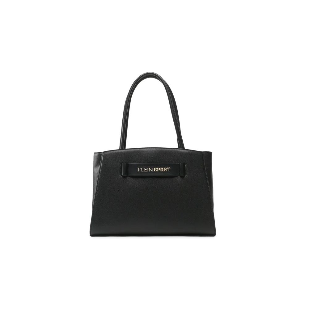 Schicke Tote Bag aus Ebenholz mit silbernem Logo-Akzent