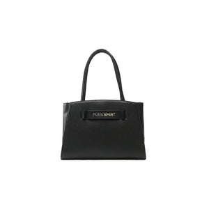 Schicke Tote Bag aus Ebenholz mit silbernem Logo-Akzent