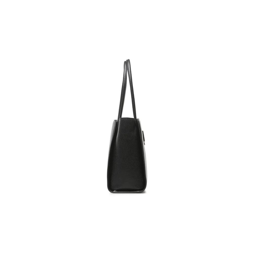 Schicke Tote Bag aus Ebenholz mit silbernem Logo-Akzent