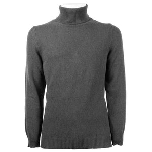 Gray Cashmere Men Turtleneck Sweater