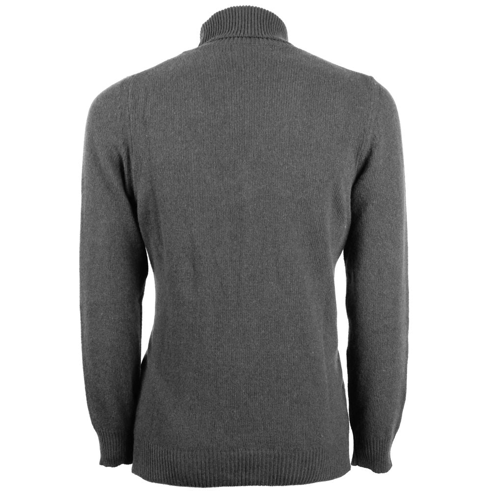 Gray Cashmere Men Turtleneck Sweater