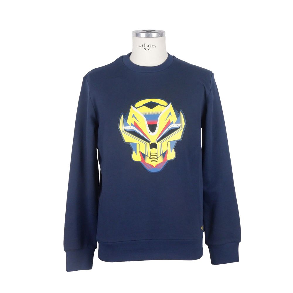 Blauer Baumwollpullover für Herren