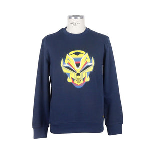 Blauer Baumwollpullover für Herren