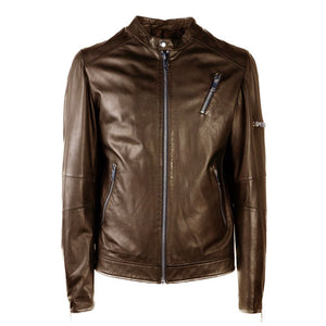 braune Lederjacke