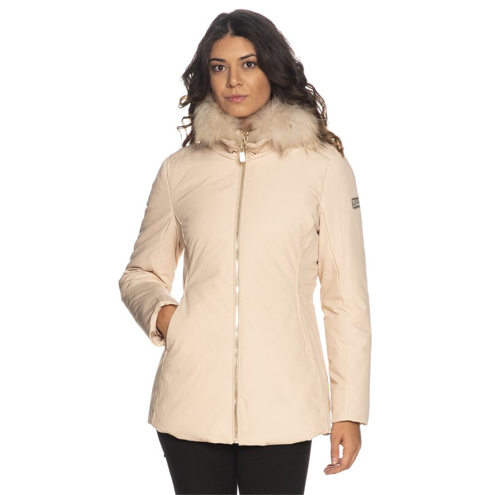 Beige Polyamid Damenjacke