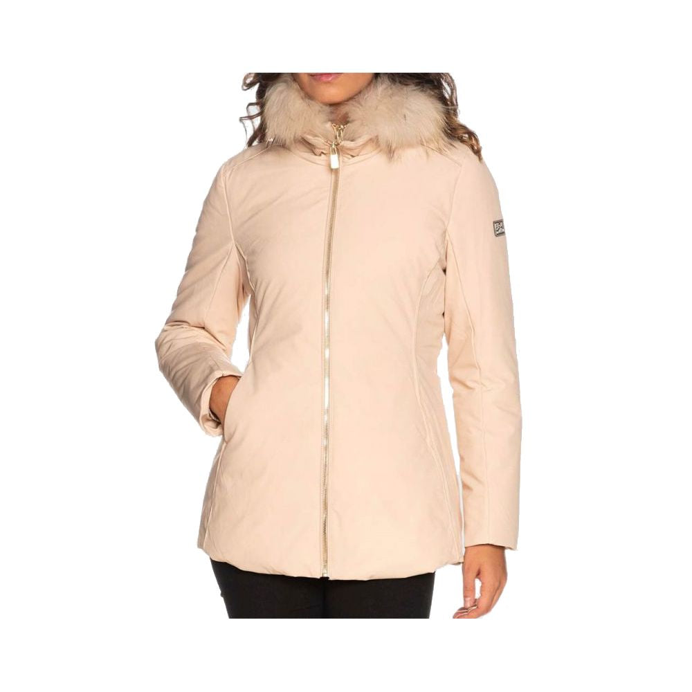 Beige Polyamid Damenjacke