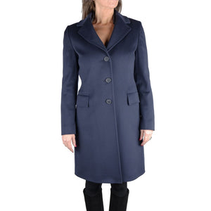 Blauer Wollmantel für Damen