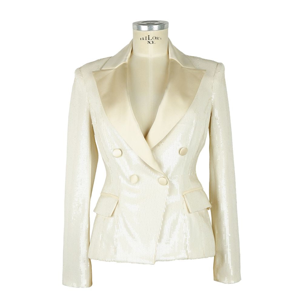 Weißer Polyester-Damenblazer
