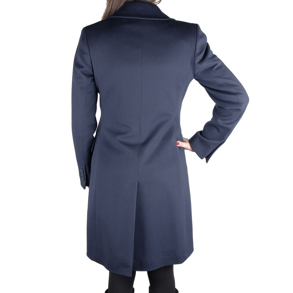 Blauer Wollmantel für Damen