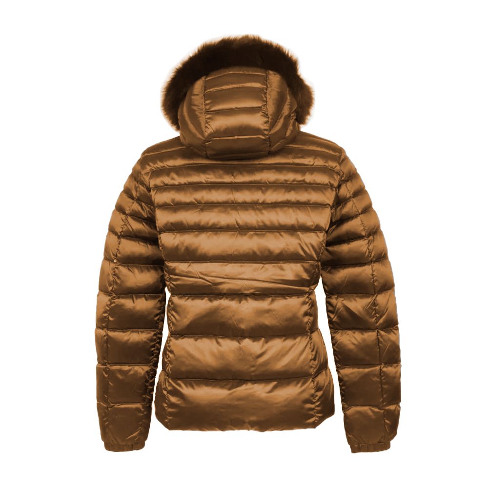 Braune Polyamid-Damenjacke