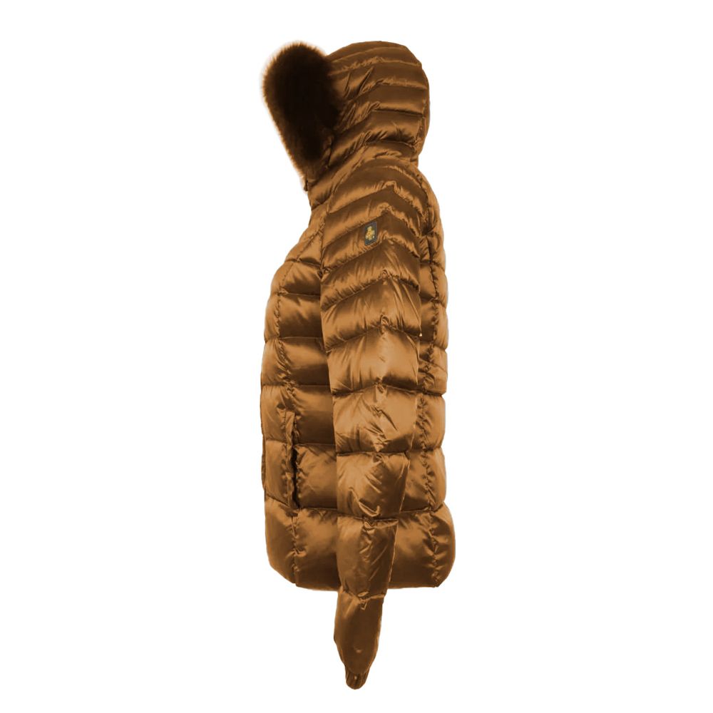 Braune Polyamid-Damenjacke