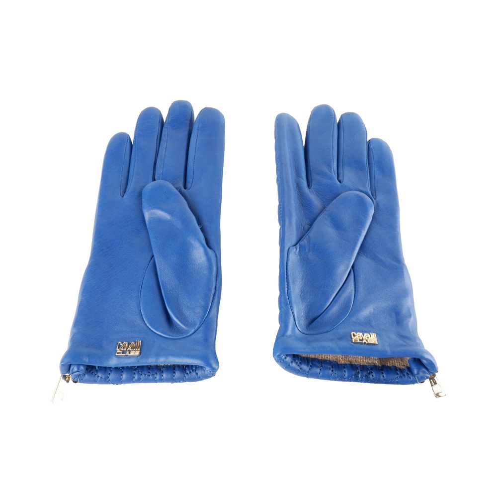 Blauer Lammfellhandschuh für Damen