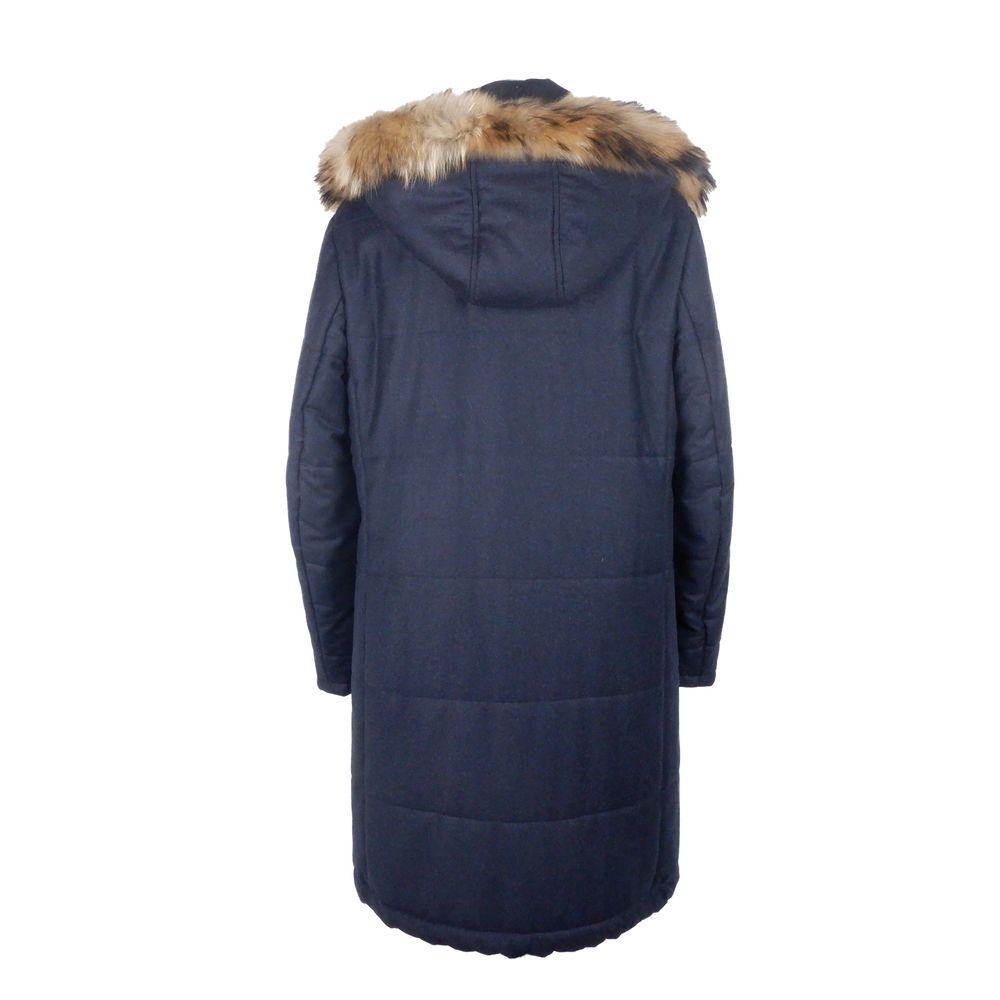Blauer Wollregenmantel für Herren