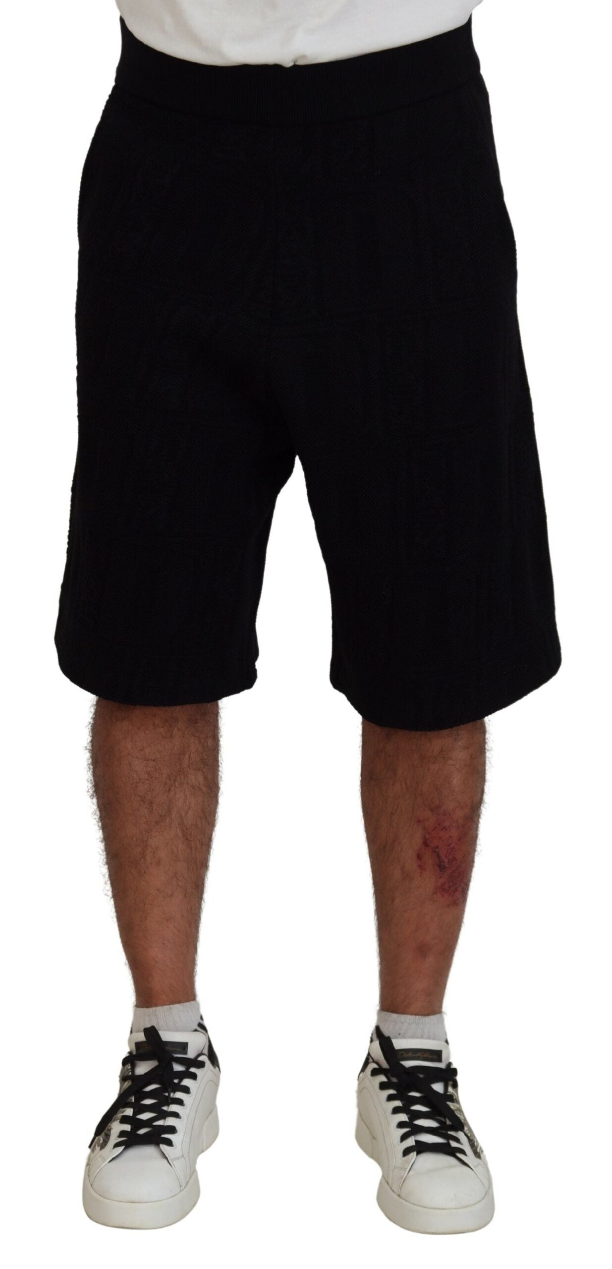 Schwarze, einfarbige, lässige Bermudashorts für Herren