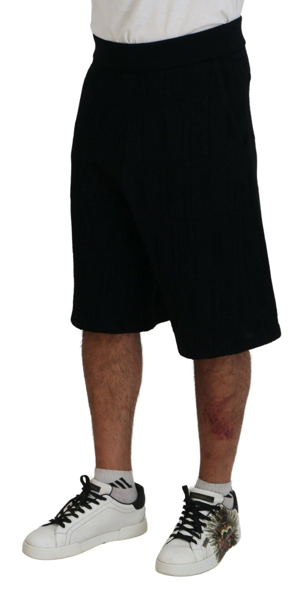 Schwarze, einfarbige, lässige Bermudashorts für Herren