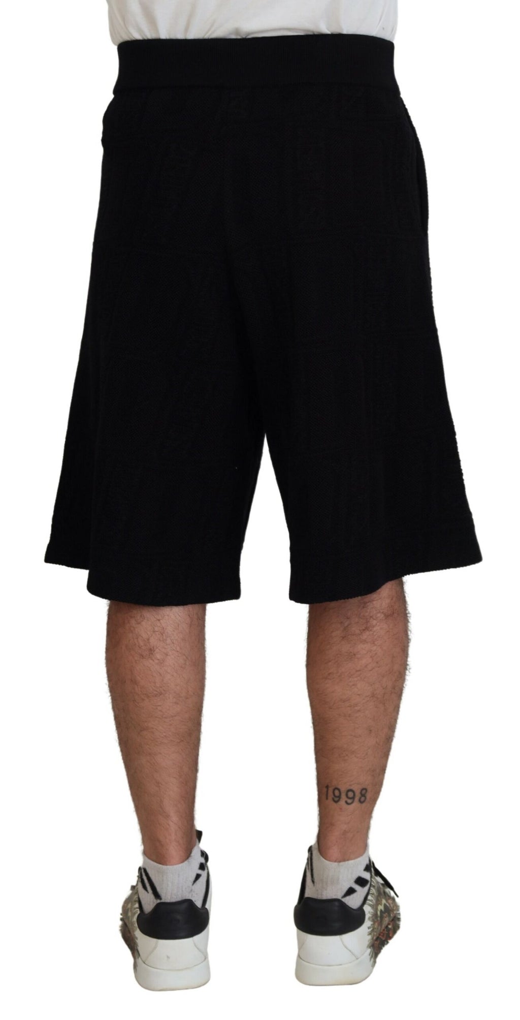 Schwarze, einfarbige, lässige Bermudashorts für Herren
