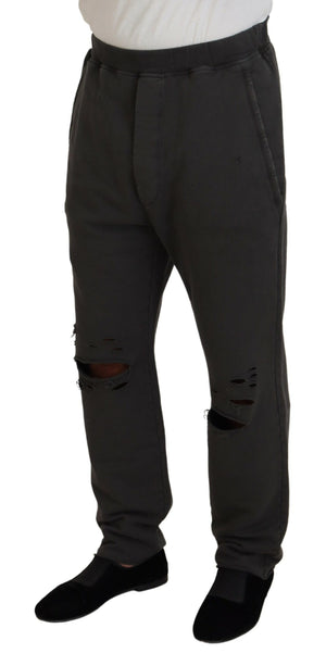 Dunkelgraue Herren-Freizeithose aus Baumwolle