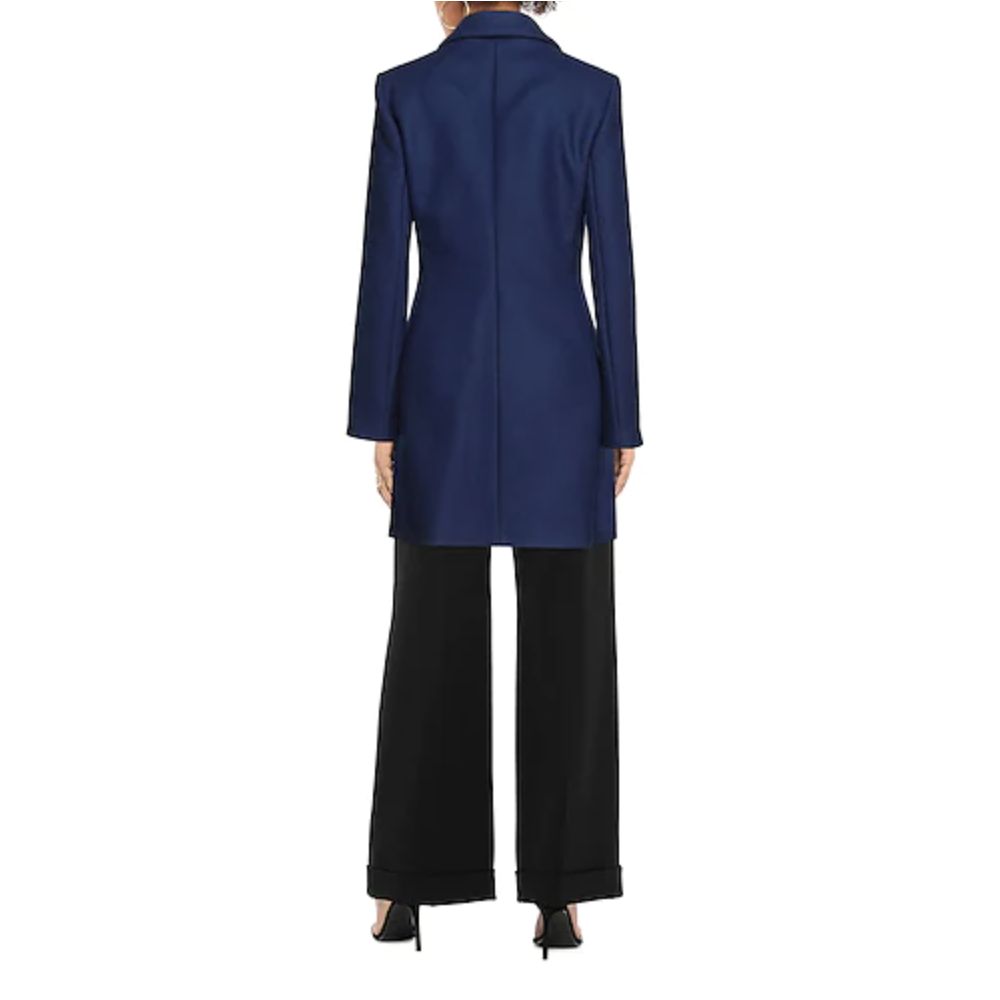 Blauer Wollmantel für Damen