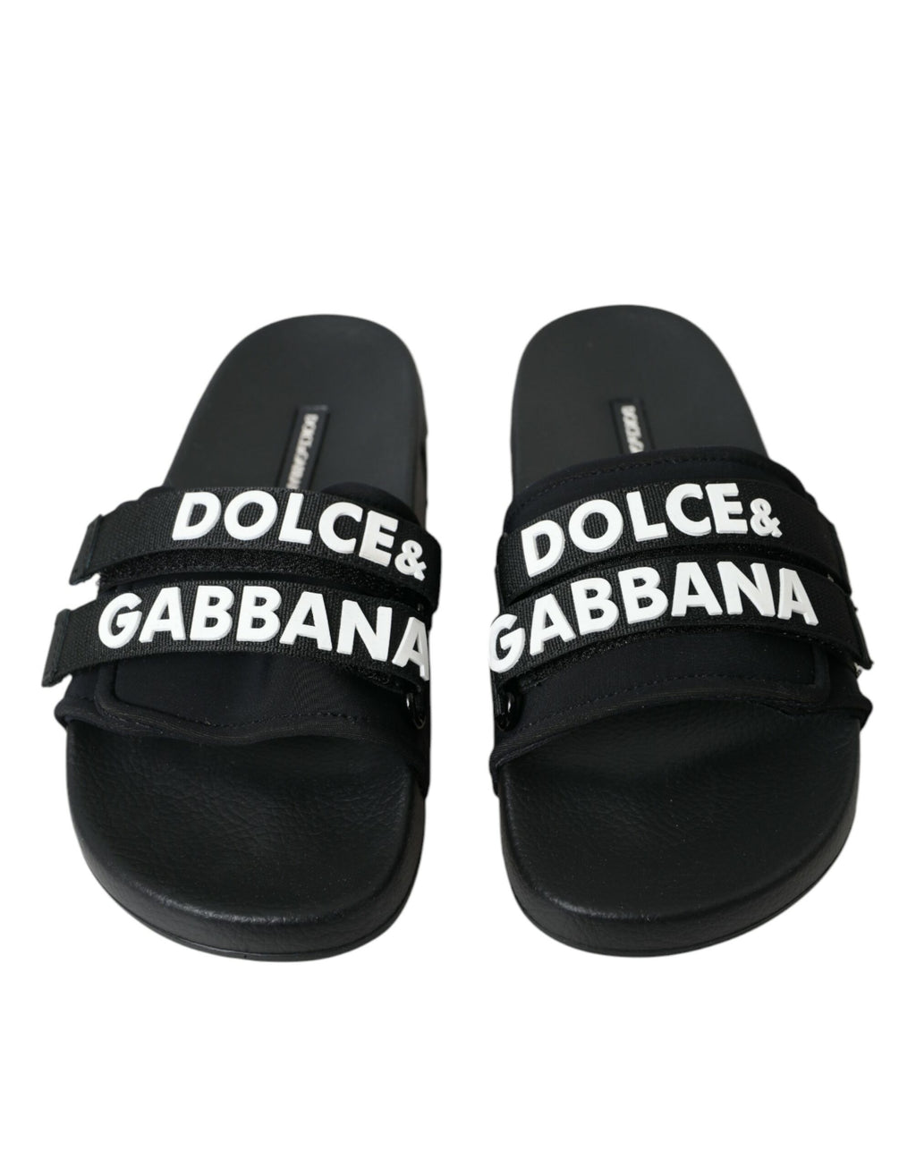 Schwarze Neopren-Slides Flats Beachwear Schuhe