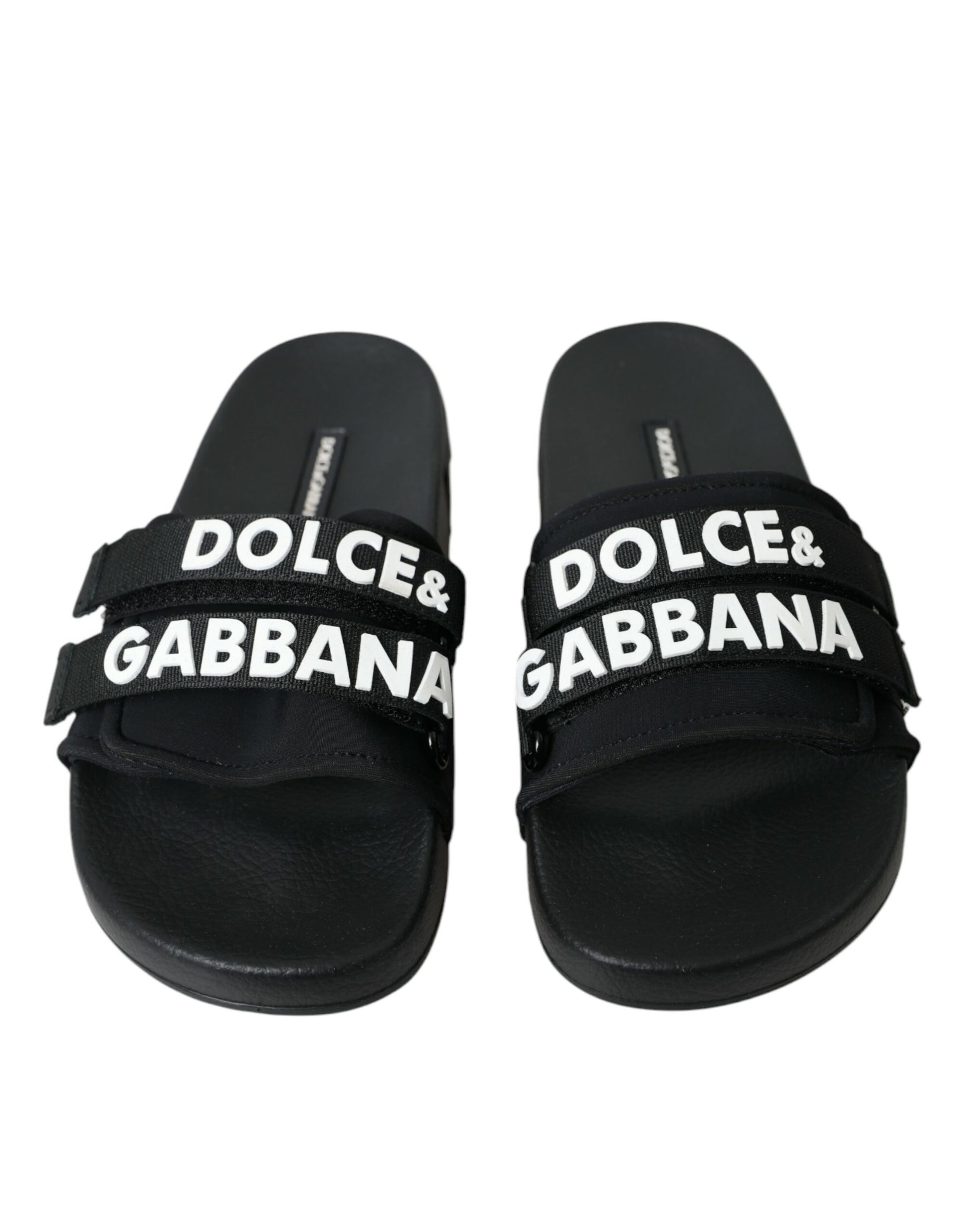 Schwarze Neopren-Slides Flats Beachwear Schuhe