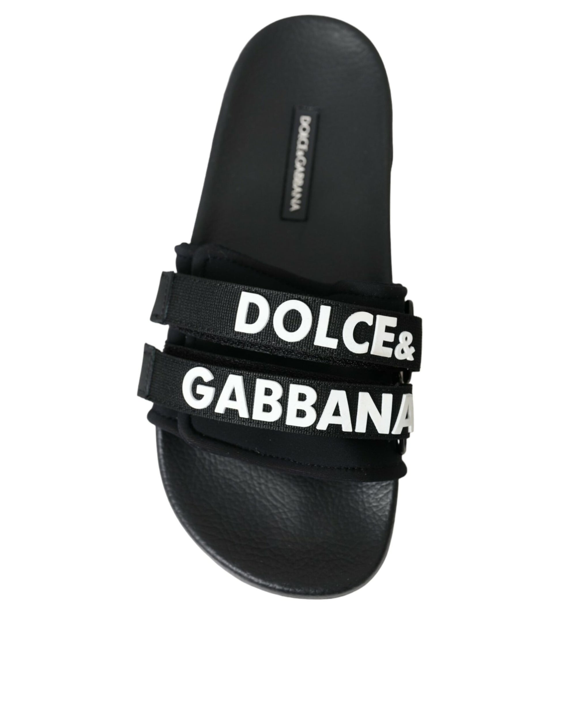 Schwarze Neopren-Slides Flats Beachwear Schuhe
