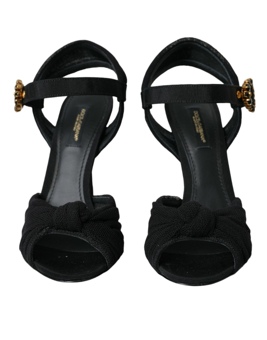 Schwarze Wildleder verziert Heels Sandalen Schuhe