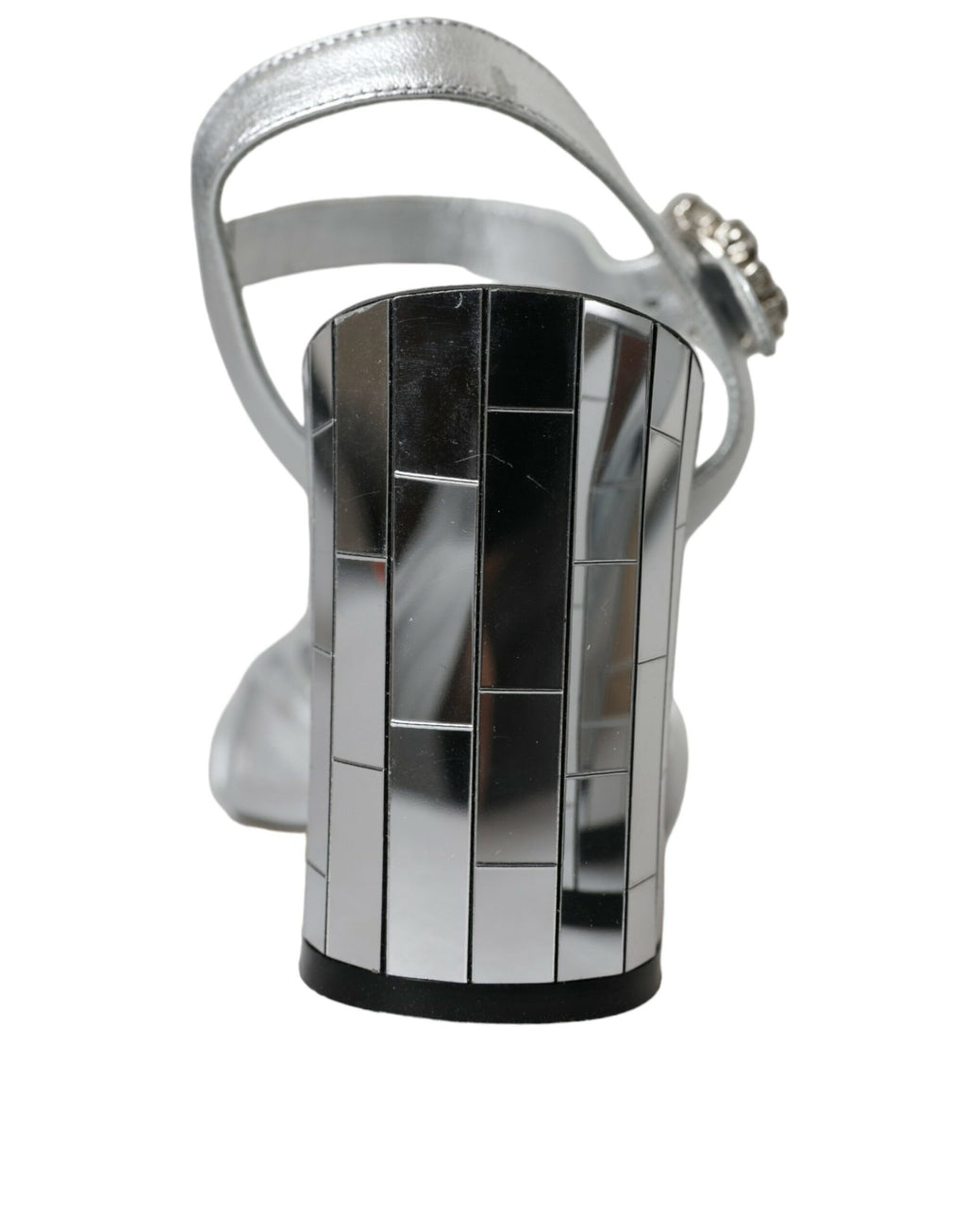 Silber Lammfell Leder Heels Sandalen Schuhe