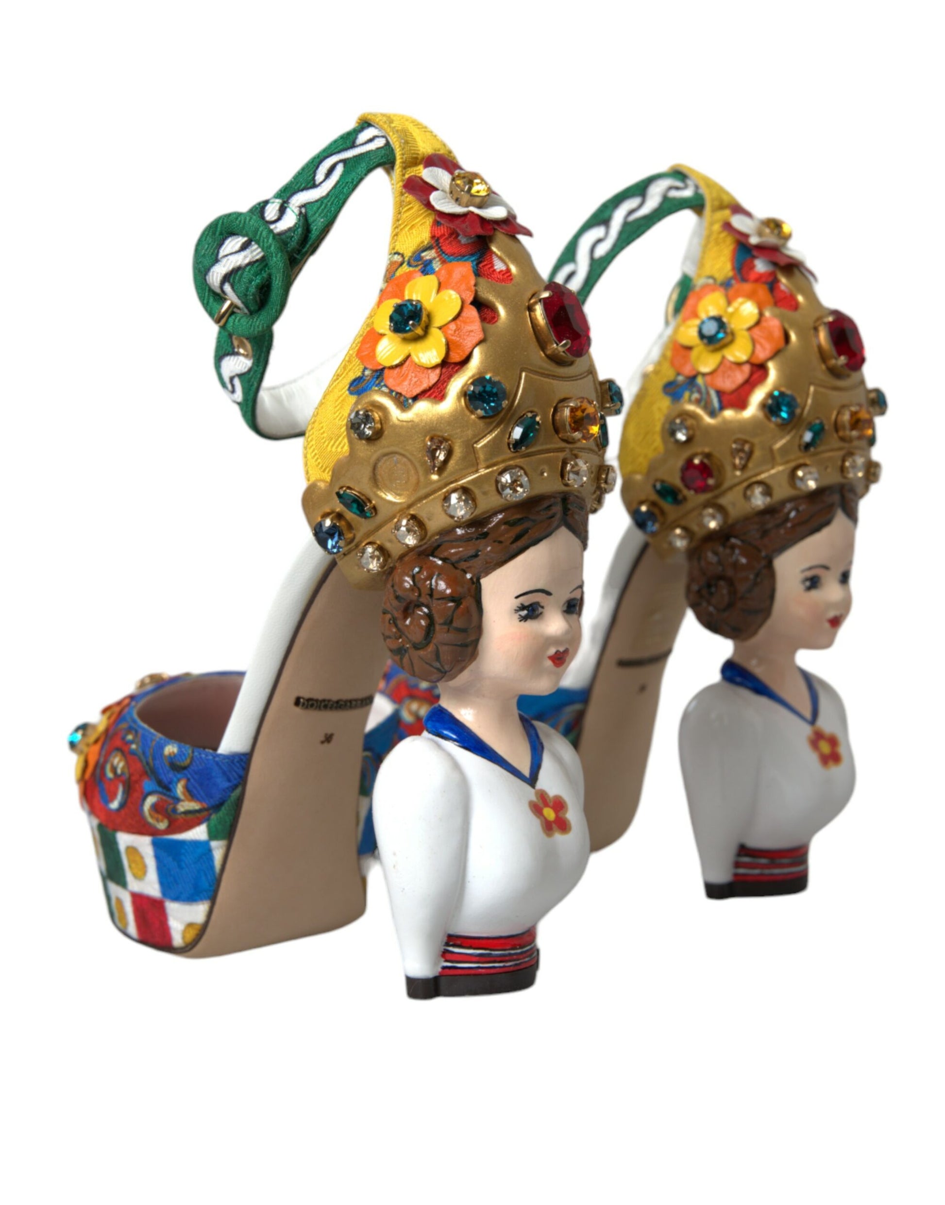 Mehrfarbige Carretto-Sandalen mit Verzierung