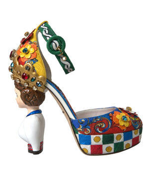 Mehrfarbige Carretto-Sandalen mit Verzierung