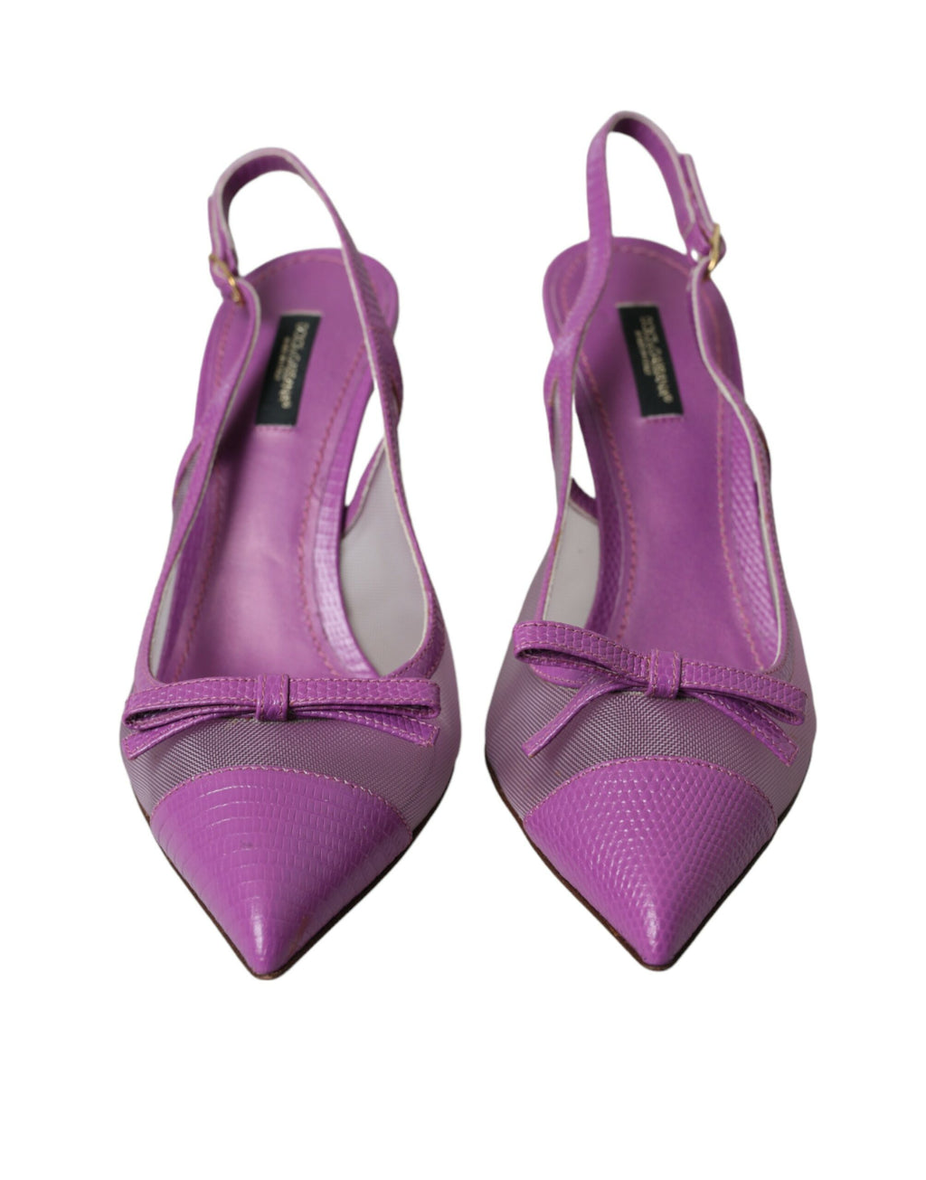 Lila Leder Mesh High Heels Slingback Schuhe