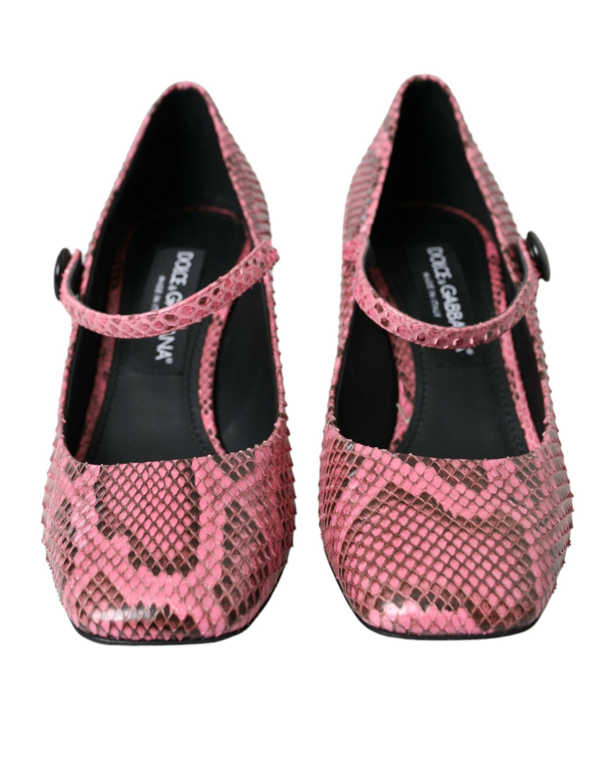 Rosa Mary Jane Heels aus Pythonleder