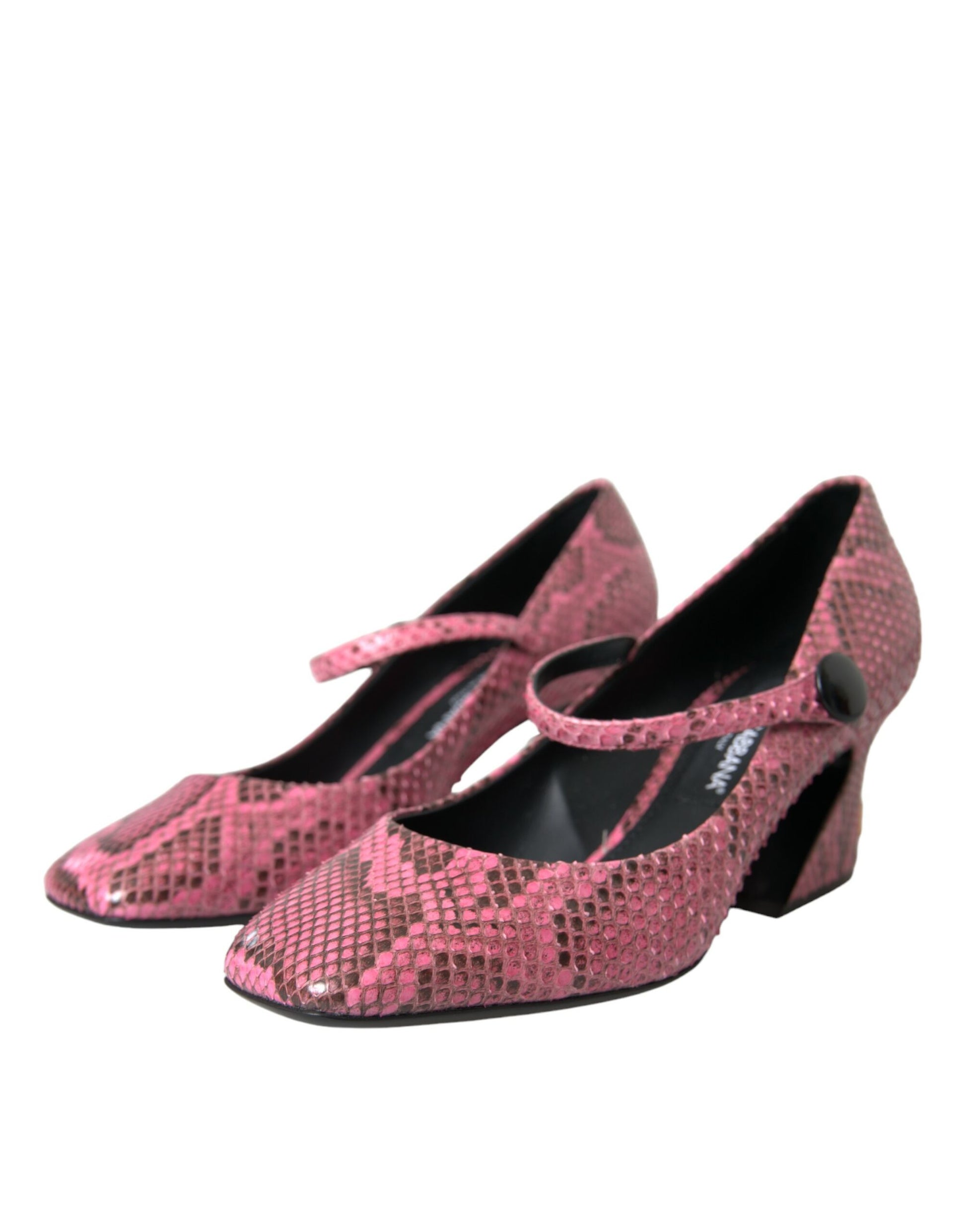Rosa Mary Jane Heels aus Pythonleder
