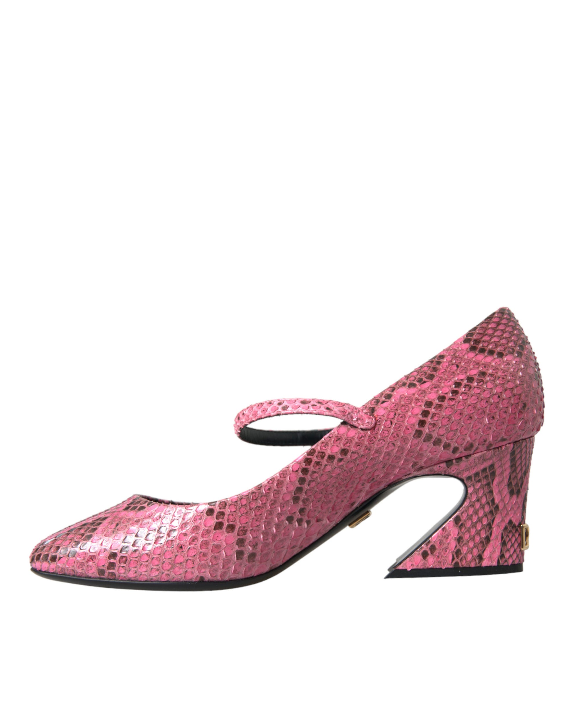 Rosa Mary Jane Heels aus Pythonleder