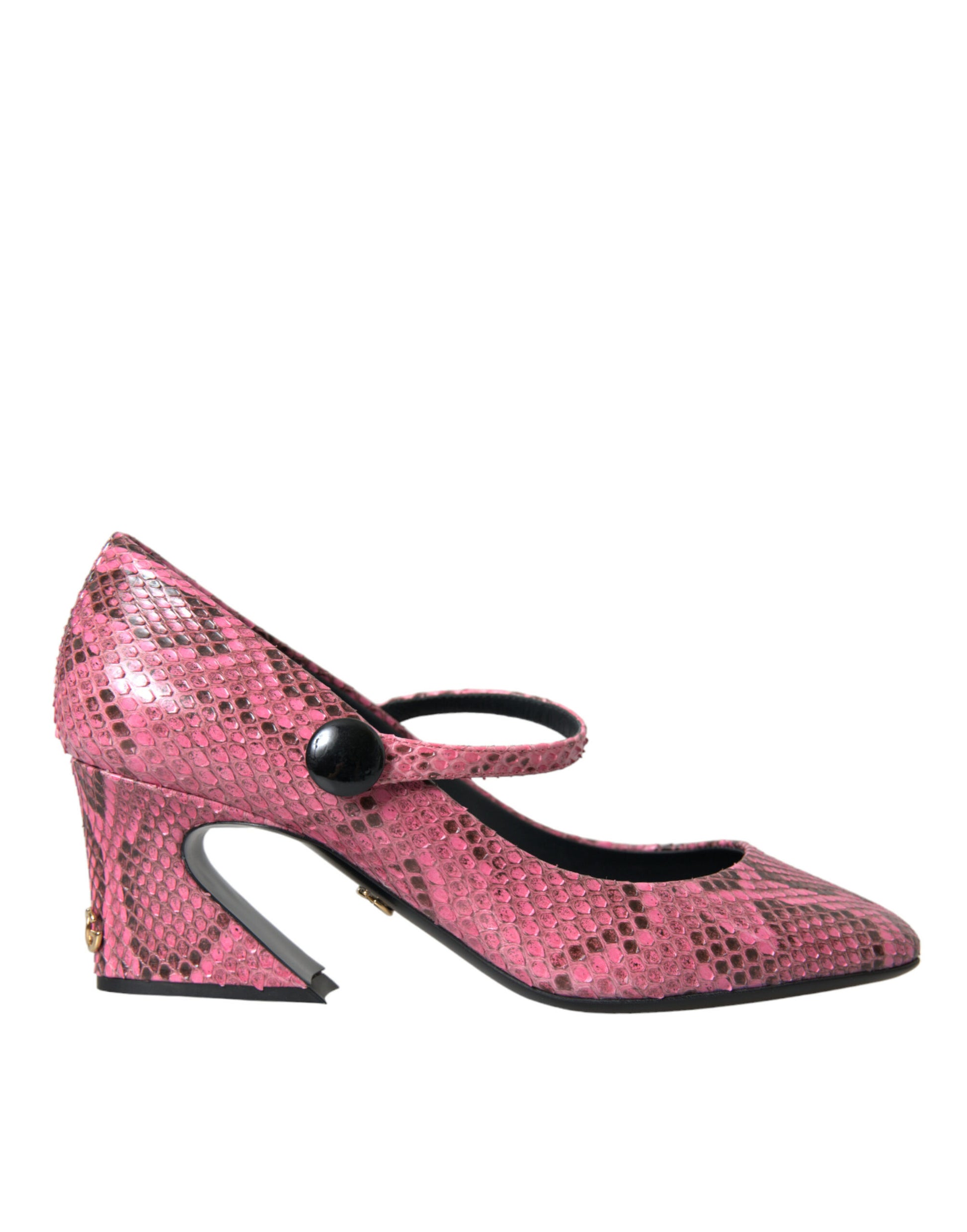 Rosa Mary Jane Heels aus Pythonleder