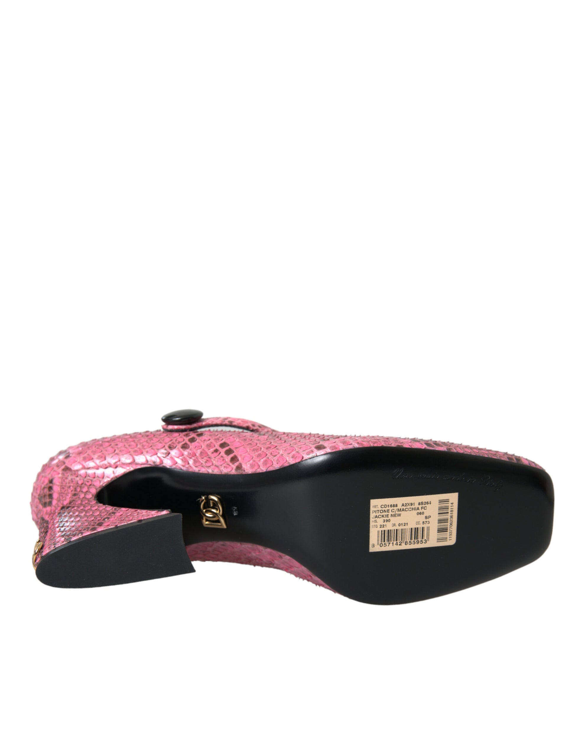 Rosa Mary Jane Heels aus Pythonleder