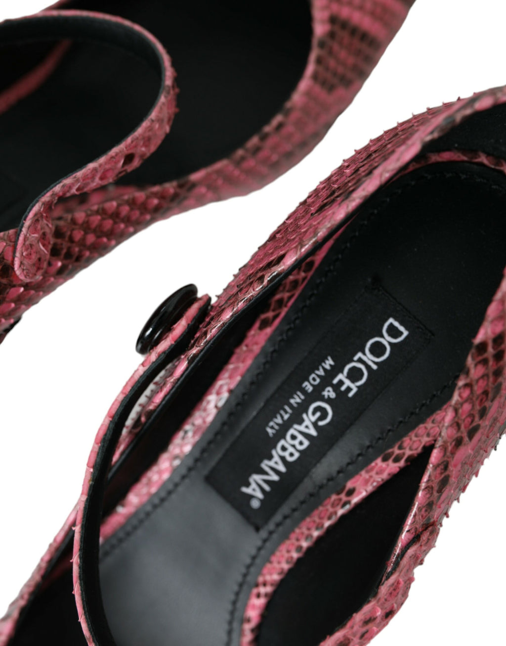 Rosa Mary Jane Heels aus Pythonleder