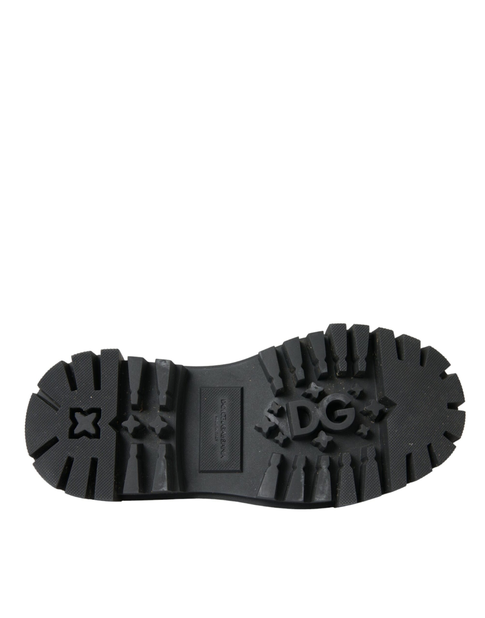 Schwarze Trekking-Derby-Schuhe aus Leder mit Verzierung