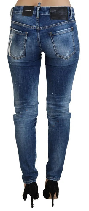 Blaue Icon Skinny Jennifer Denim-Jeans mit niedriger Taille