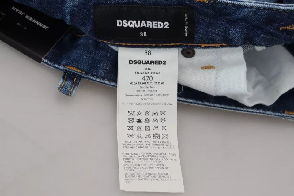Blaue Icon Skinny Jennifer Denim-Jeans mit niedriger Taille