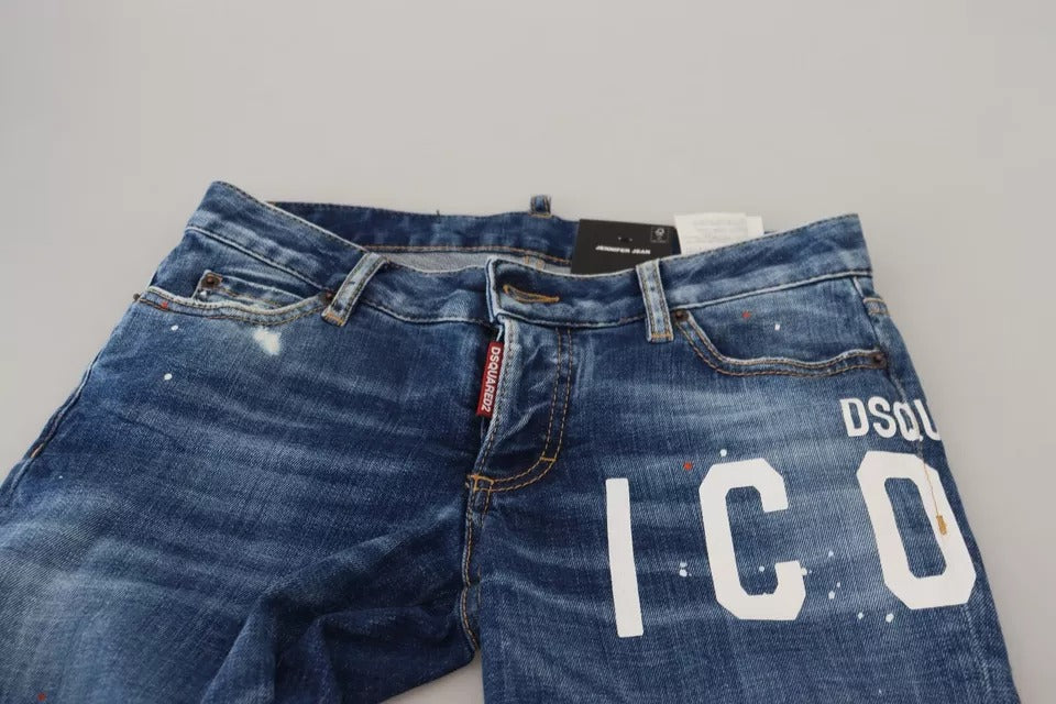 Blaue Icon Skinny Jennifer Denim-Jeans mit niedriger Taille