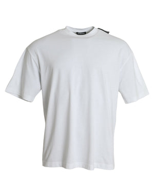T-Shirt aus Baumwolljersey mit Rundhalsausschnitt in Off-White